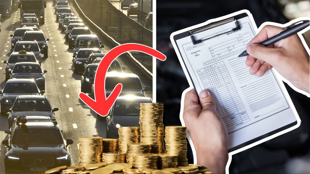 bilkö och besktning på en bilverkstad.