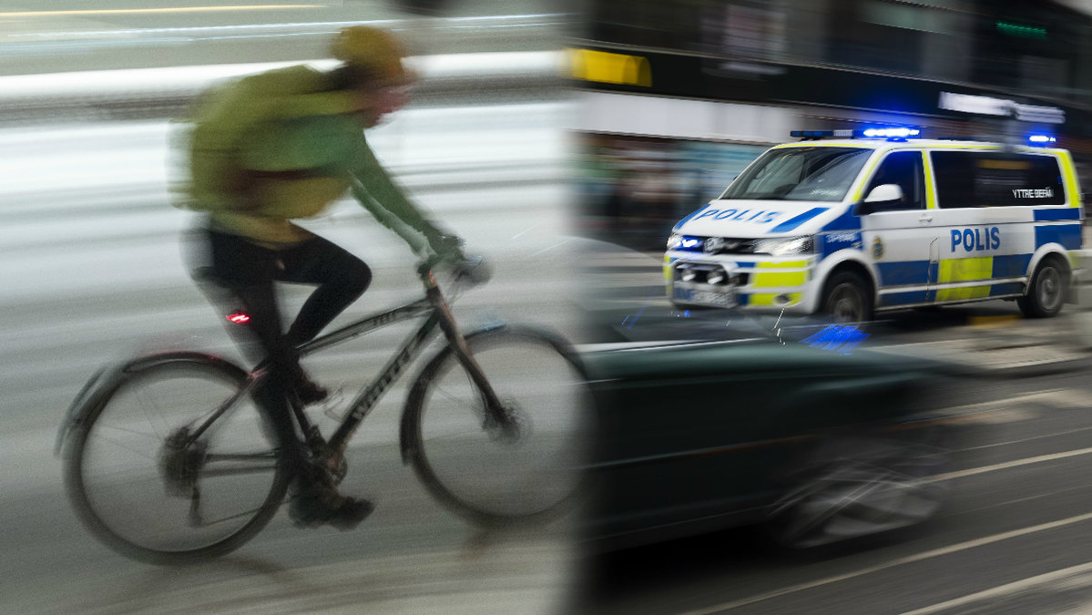 En man cyklade i över 100 km/h i Linköping under måndagen. Polisen stoppade honom.
