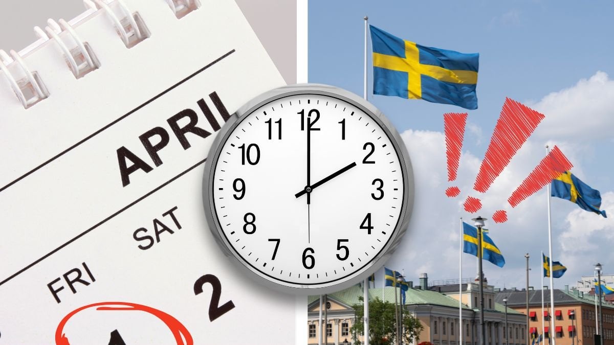 Kalender och sverigeflaggor.