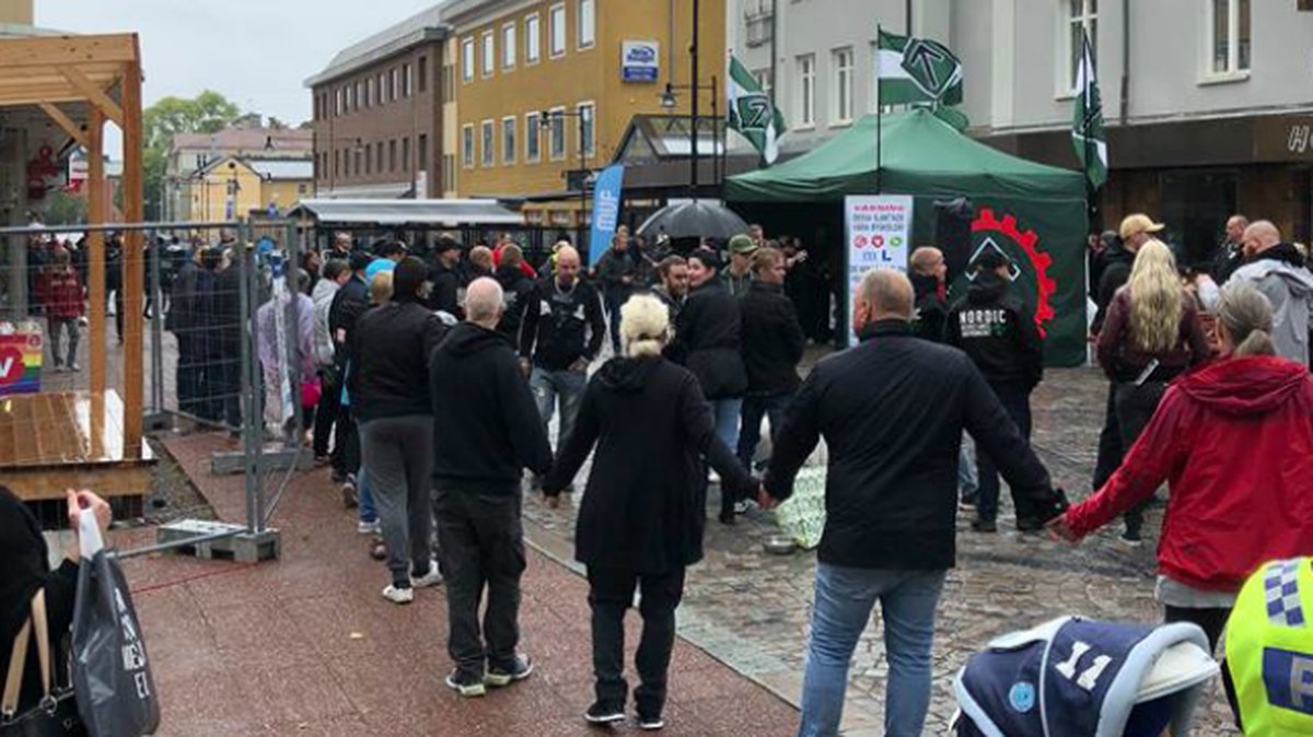 Tyst protest mot NMR i Ludvika.