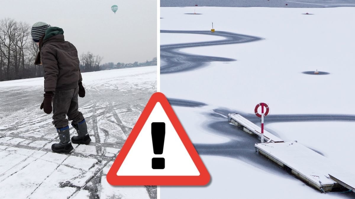 Is och istäckt sjö.