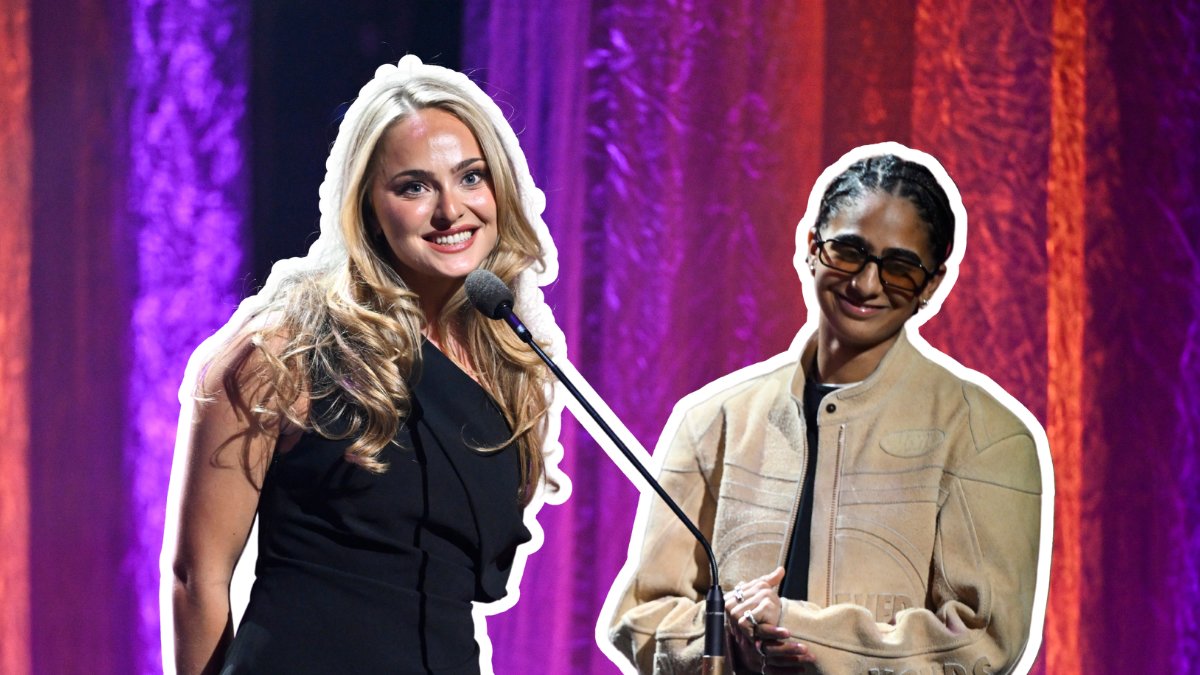 Alice Stenlöf vänster och Amni Smith höger under en prisutdelning på QX-galan 2025.