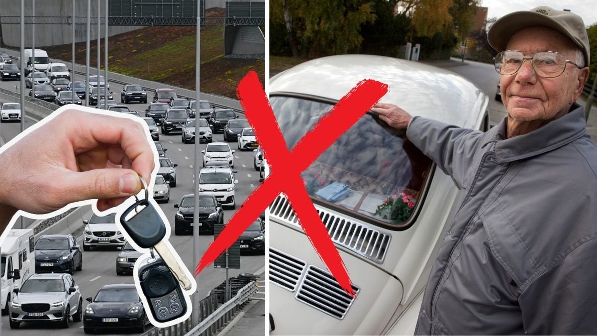 Bilväg och en man som står vid en bil.