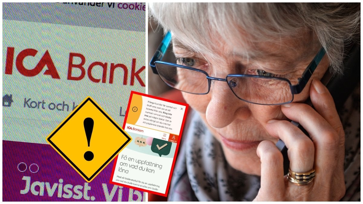 Ica Banken varnar för bedragare.