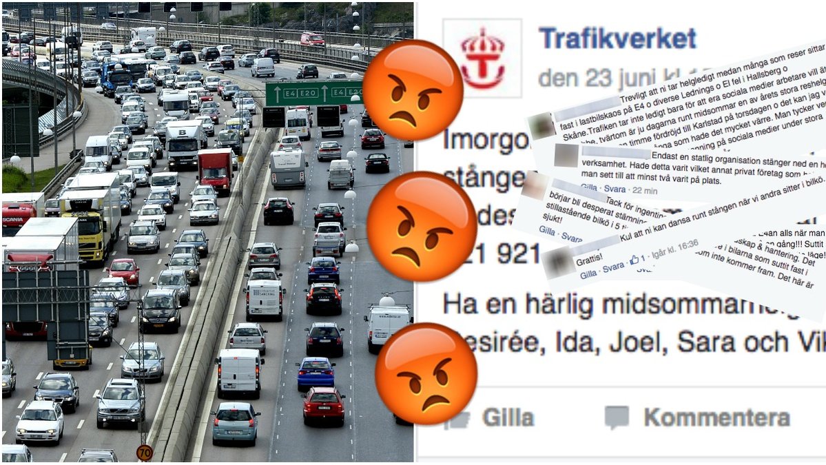 Det blev sura miner för bilköerna på midsommar