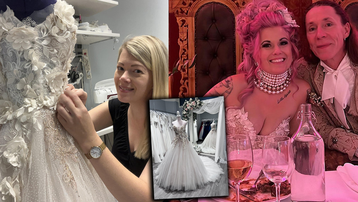 Emma Filipsson designade Melinda Jacobs brudklänning