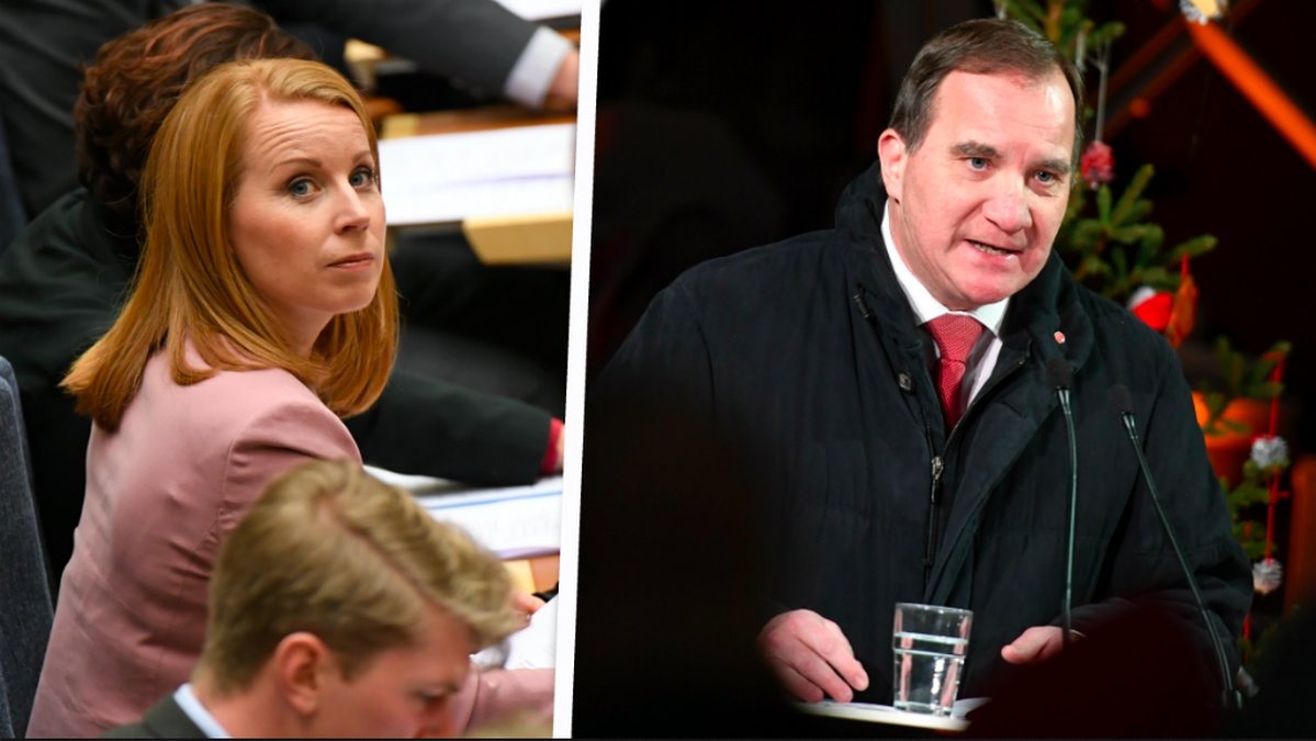 Annie Lööf och Stefan Löfven. Kollage. 