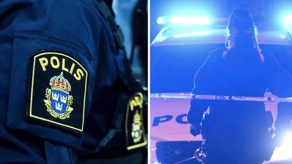 Flera personer ryckte i polisen under polisens arbete vid en utryckning.