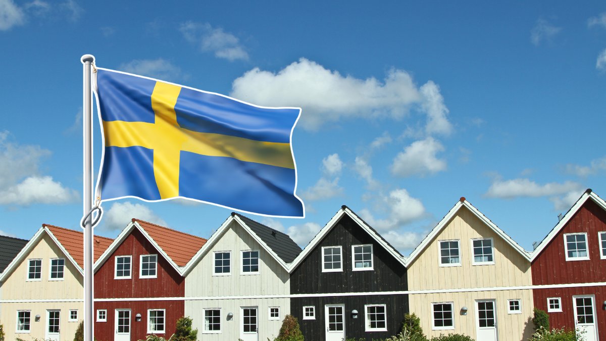 Flaga, Sverige, hus