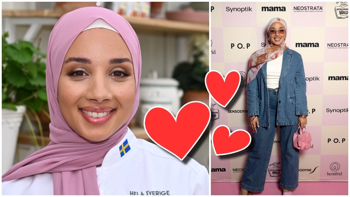 Närbild på Camilla Hamid och bild på Camilla Hamid på röda mattan på Mama-galan