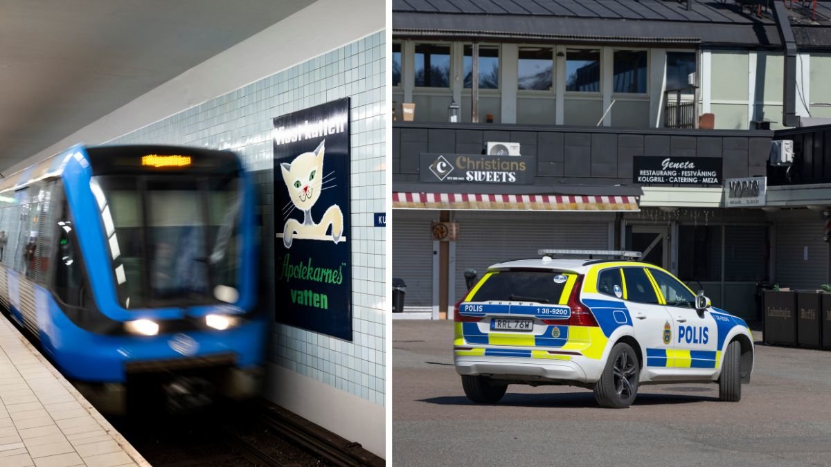 Tunnelbana och en polisbil.