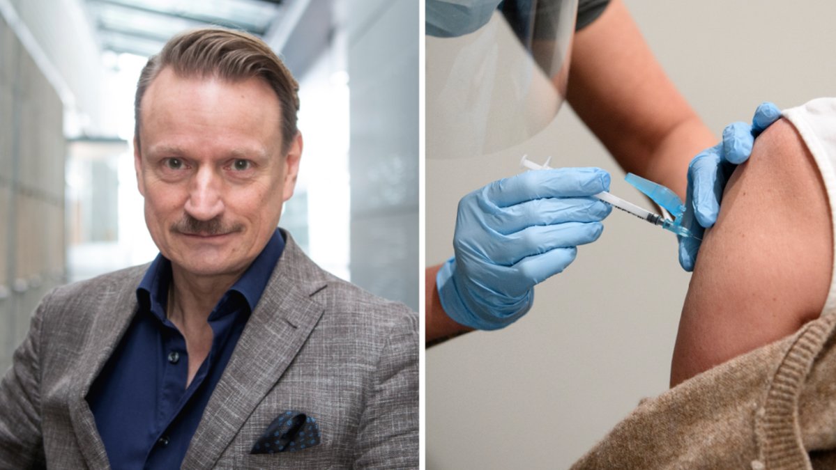Matti Sällberg och genrebild på vaccination.