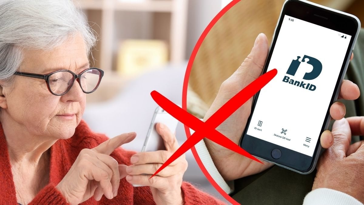 Äldre dam, BankID