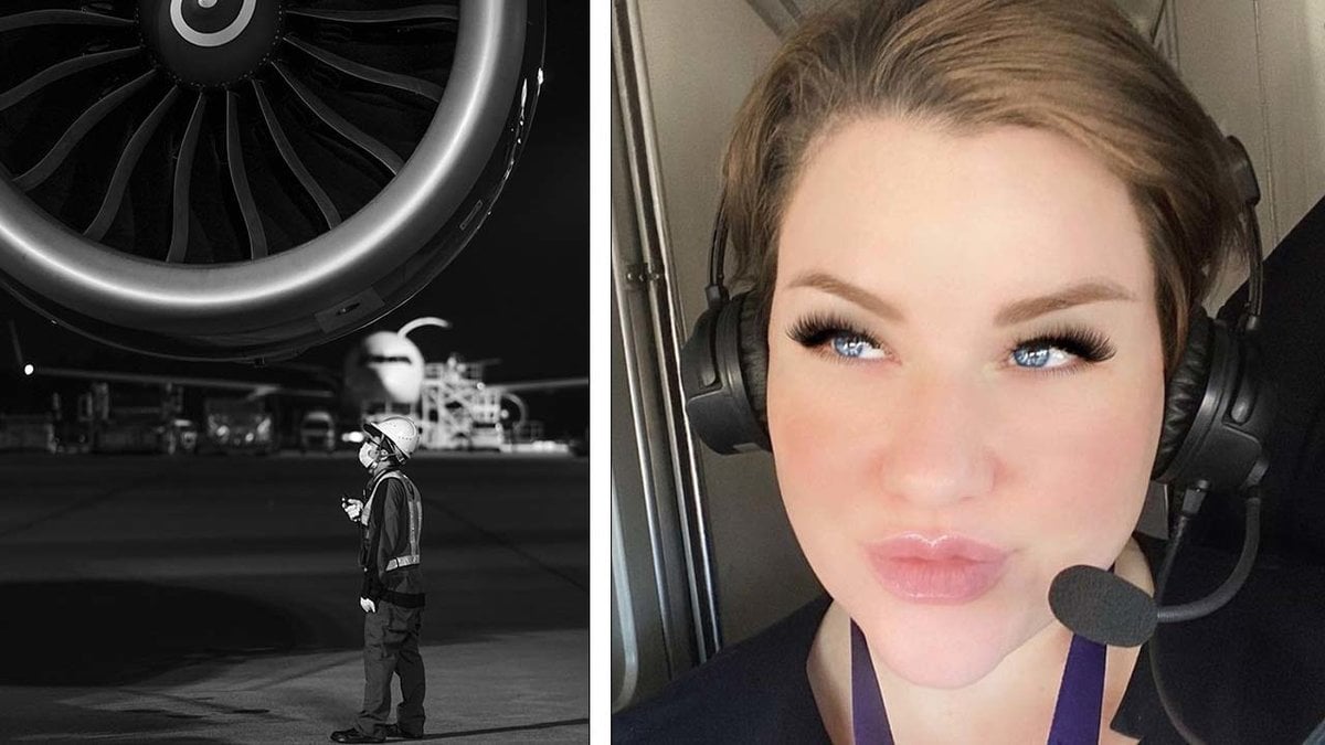 Elin Ronnydottir i ett flygplan