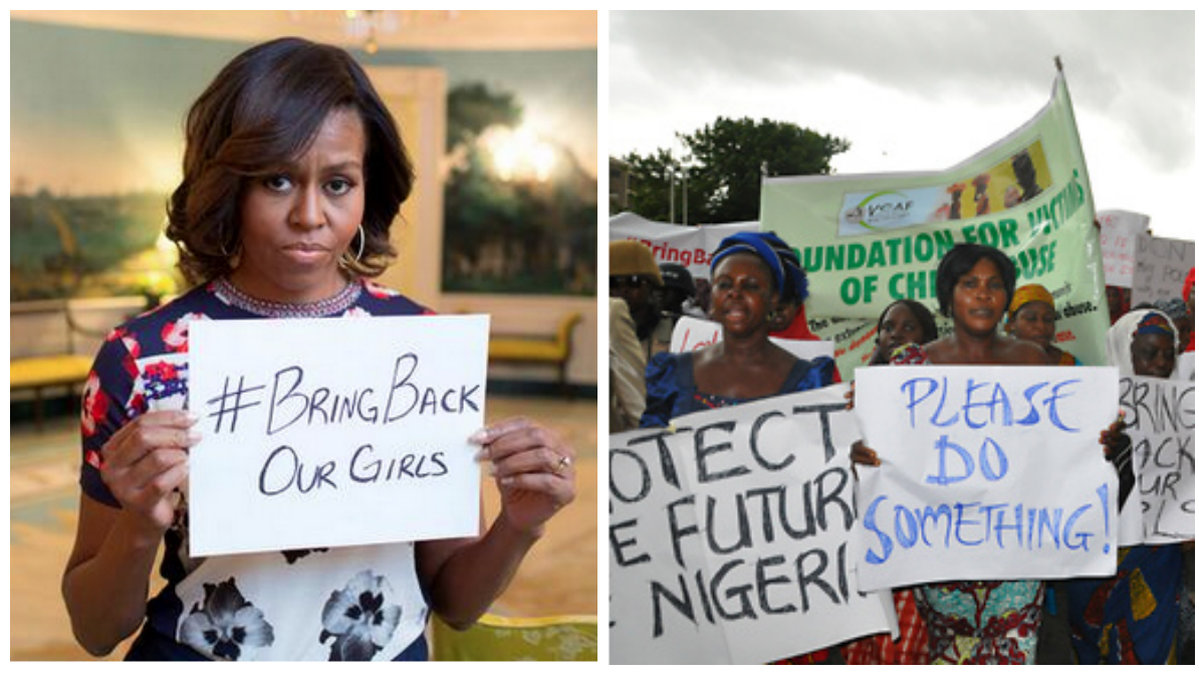 Michelle Obama står bakom kampanjen bring back our girls