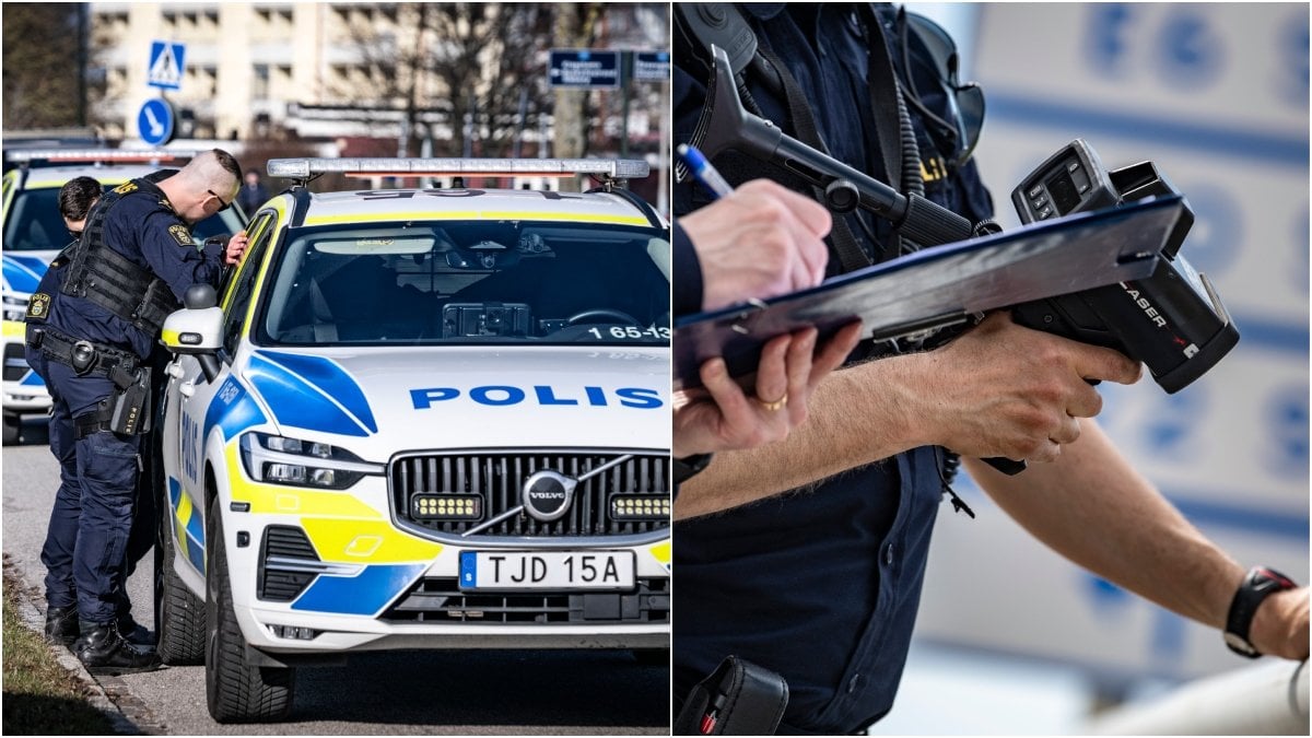 Polisbil och trafikkontroll