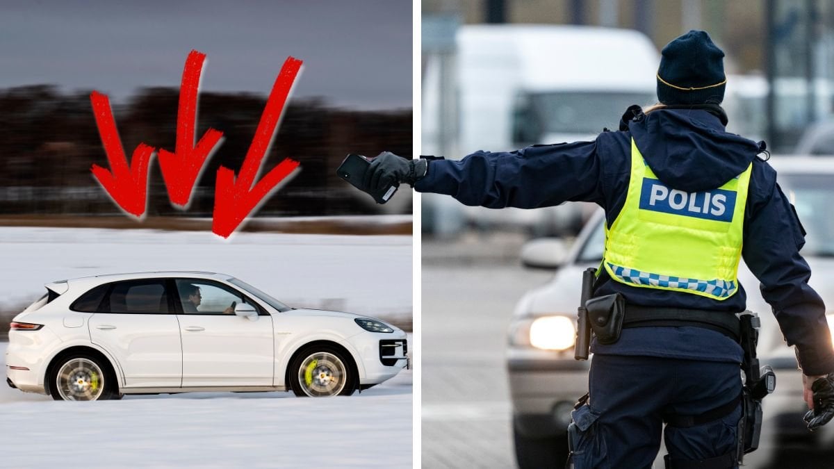 Bil och poliskontroll.