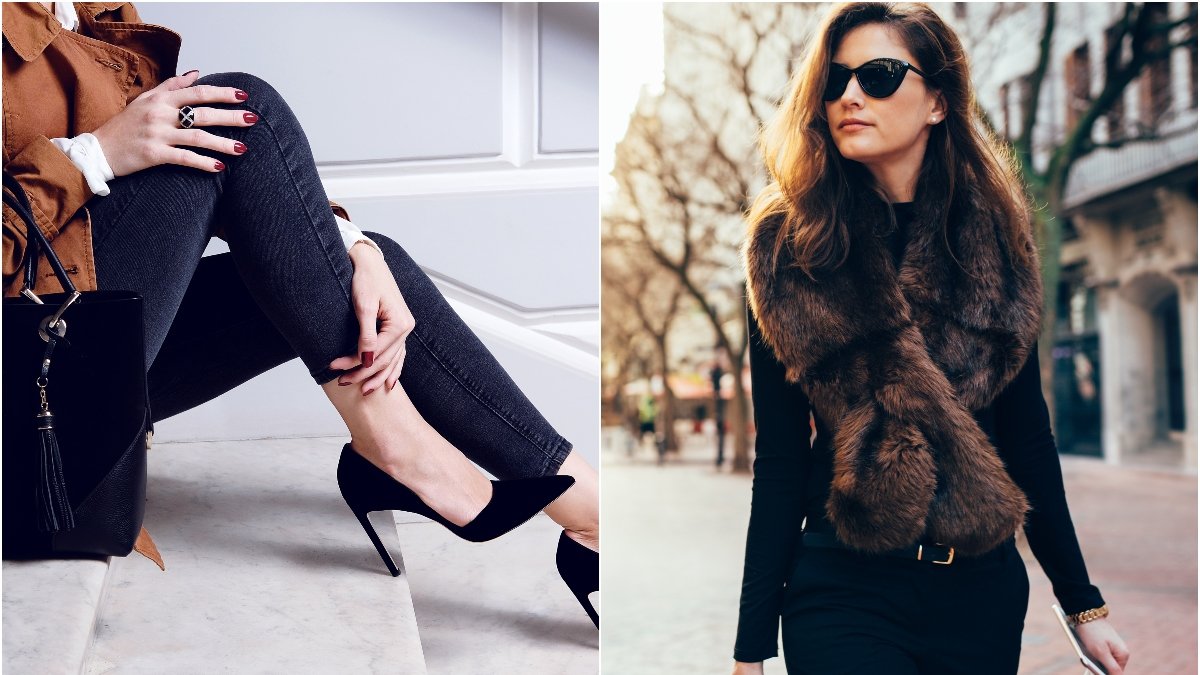 Tjej med svarta pumps, tjej med pälsväst
