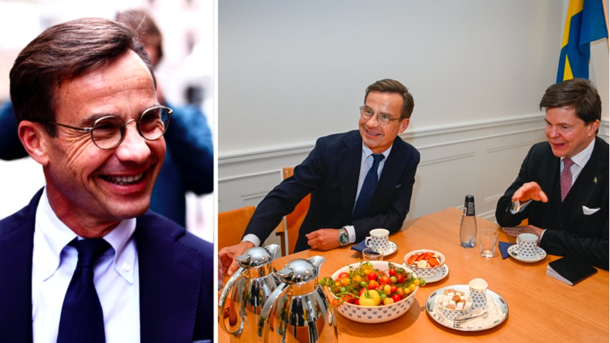 Moderaternas partiledare Ulf Kristersson (M) på väg till riksdagens talman.