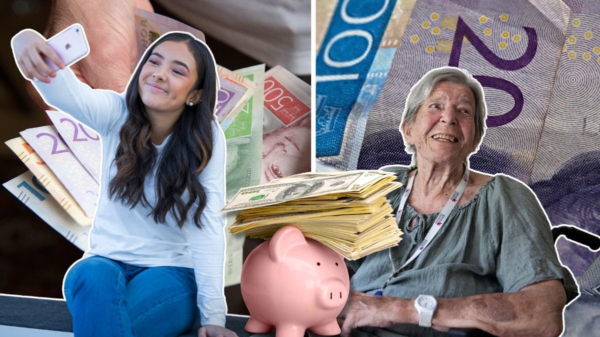 Ungdom och en pensionär.