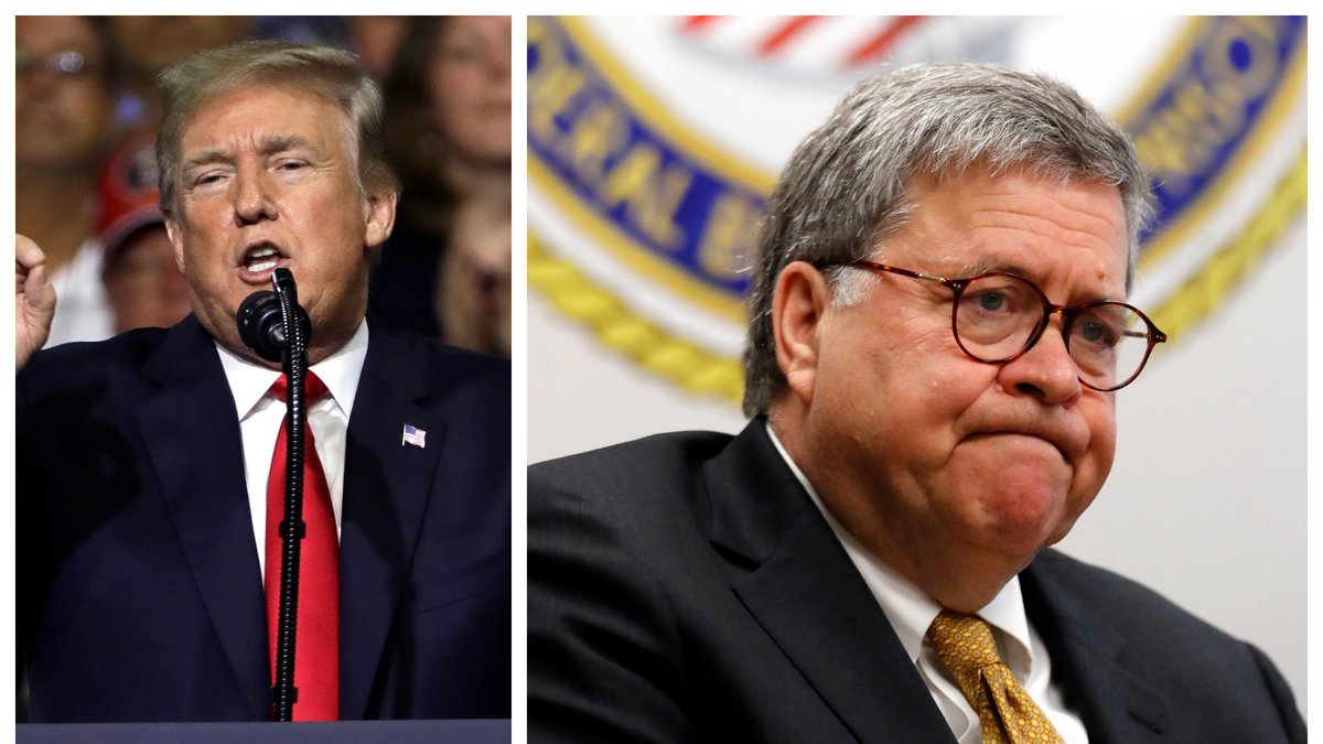 Donald Trump och William Barr.