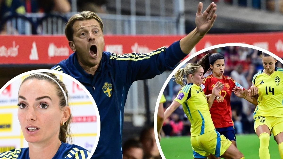 Kosovare Asllani, Tony Gustavsson och matchbild från Spanien-Sverige