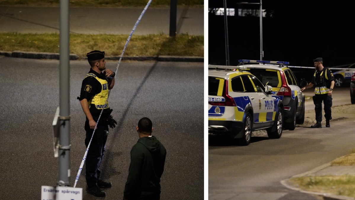 Avspärrningar i Biskopsgården.