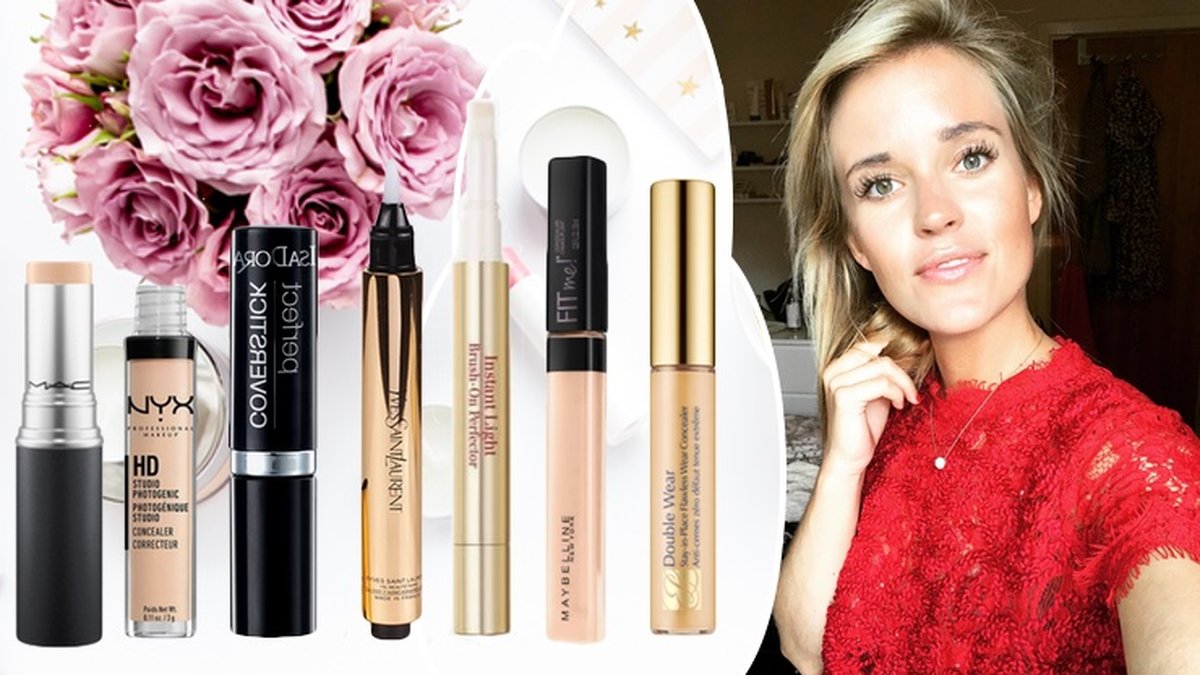 Concealers, tjej i rött, blommor