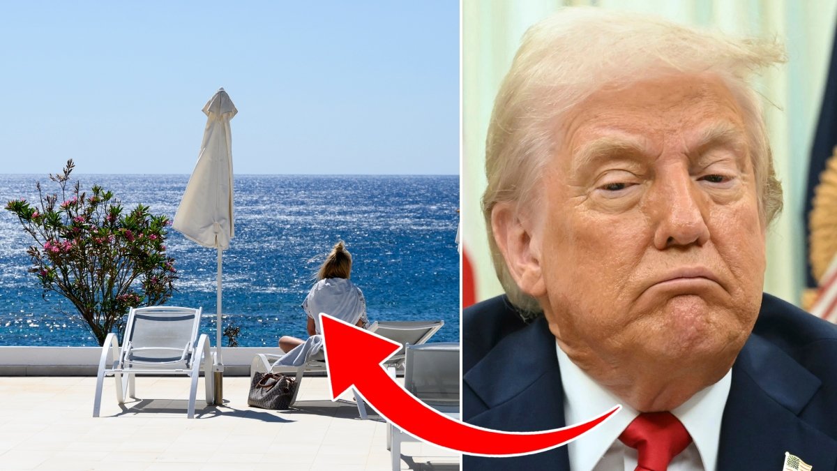 Bild på Trump och hav och himmel.