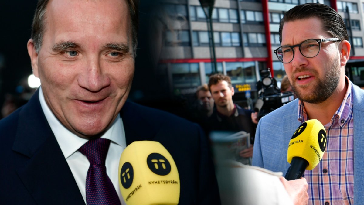 Stefan Löfven och Jimmie Åkesson. Montage