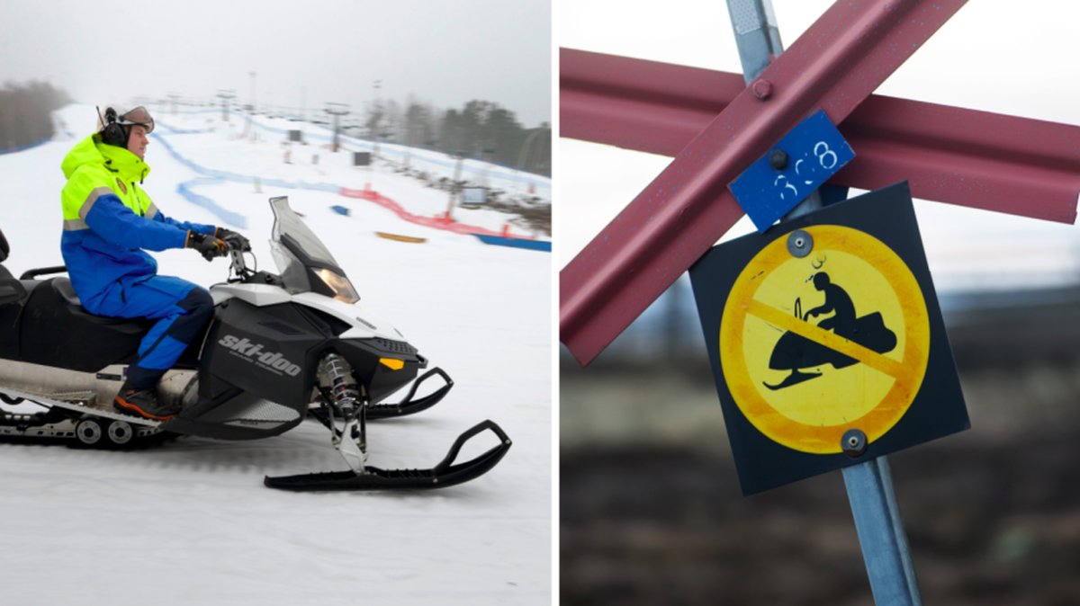 Körde snöskoter trots förbud – stoppades av skidåkande polis