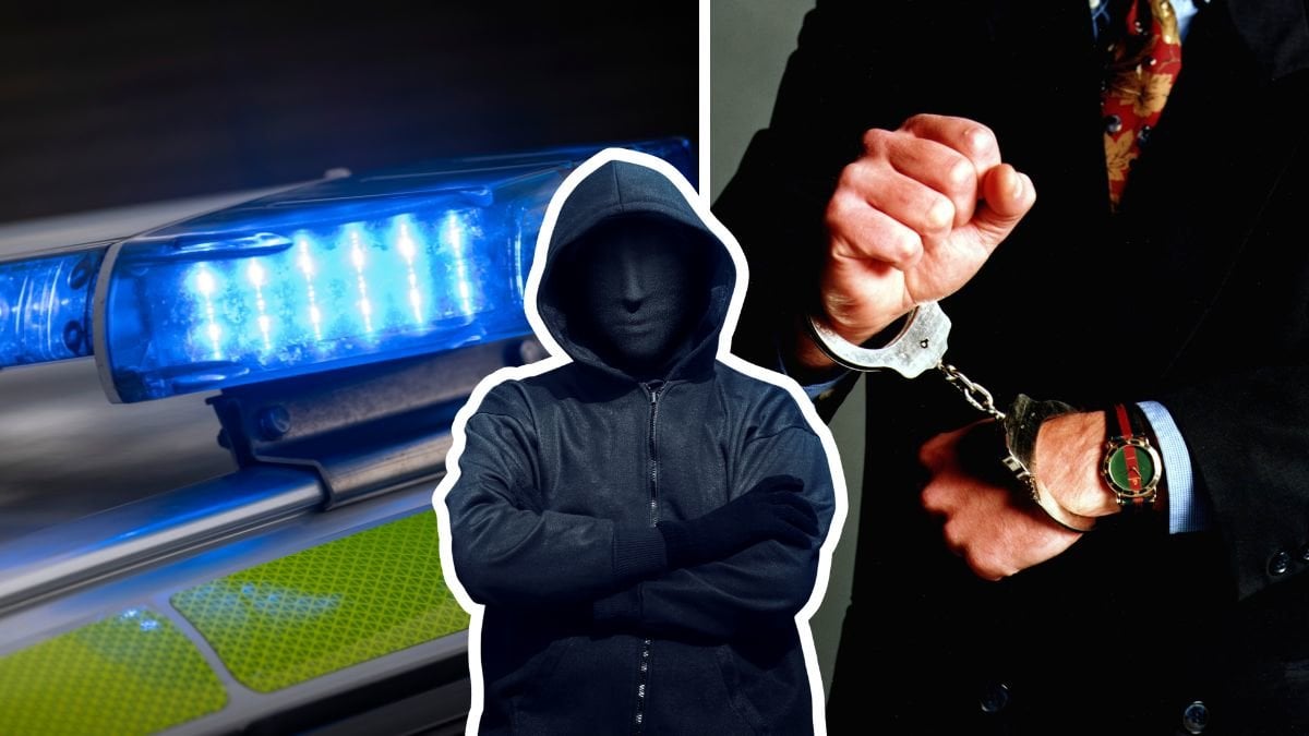 Polissiren, handklovar och anonym person i mask.