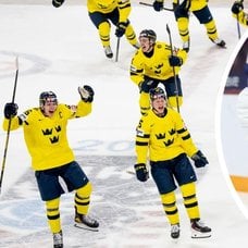 Flera spelare ur den svenska JVM-truppen och Tjeckiens Vojtech Cihar​