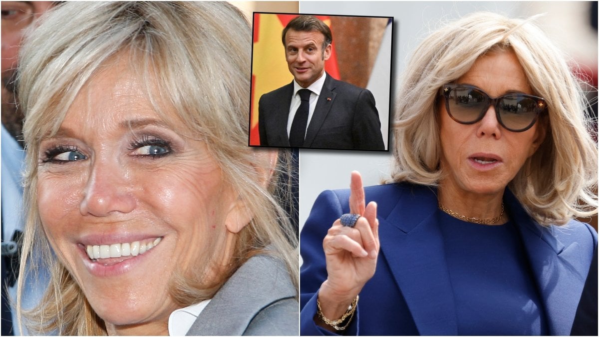 Brigitte Macron och Emmanuel Macron.