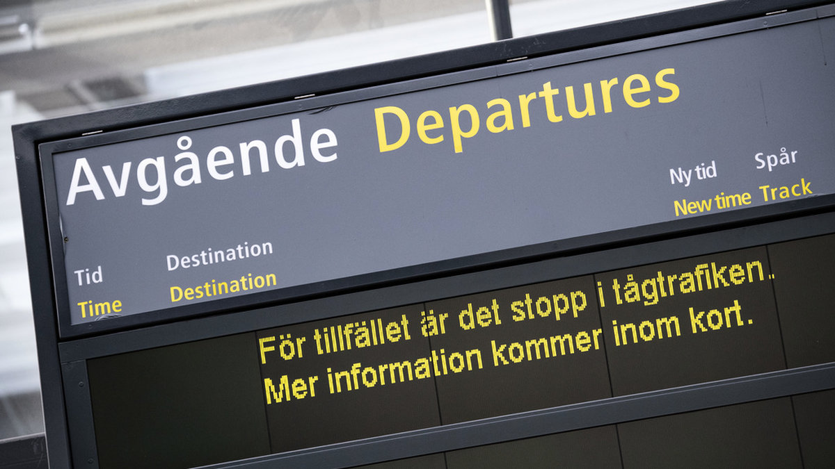 Avgångar tåginformations-skylt.