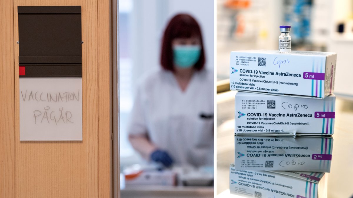 Genrebild från vårdcentral och Astra Zenecas vaccin.