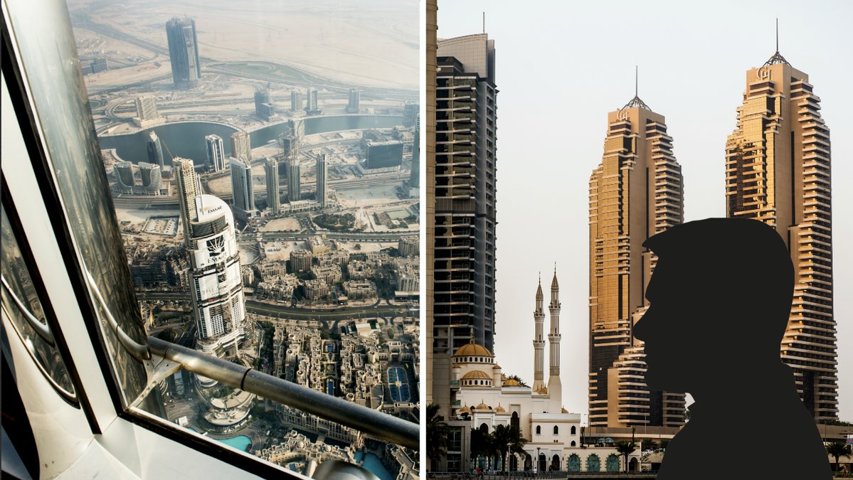 Landskap Dubai, silhuett.