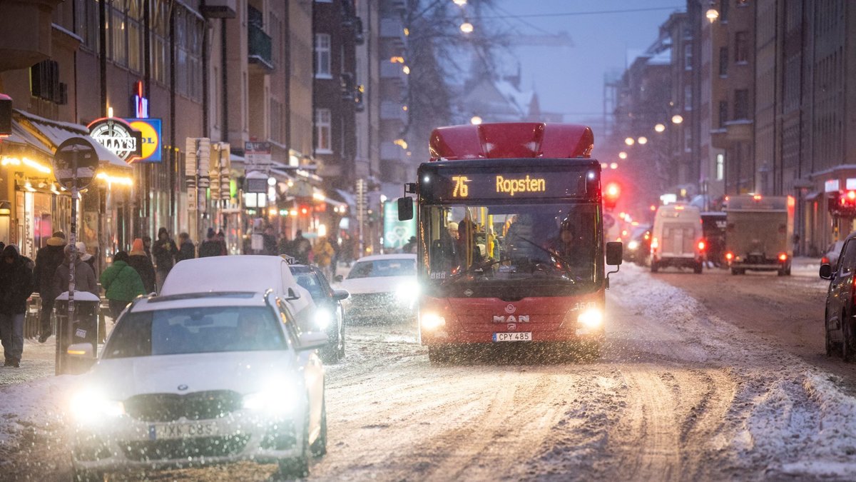 Buss på vintern