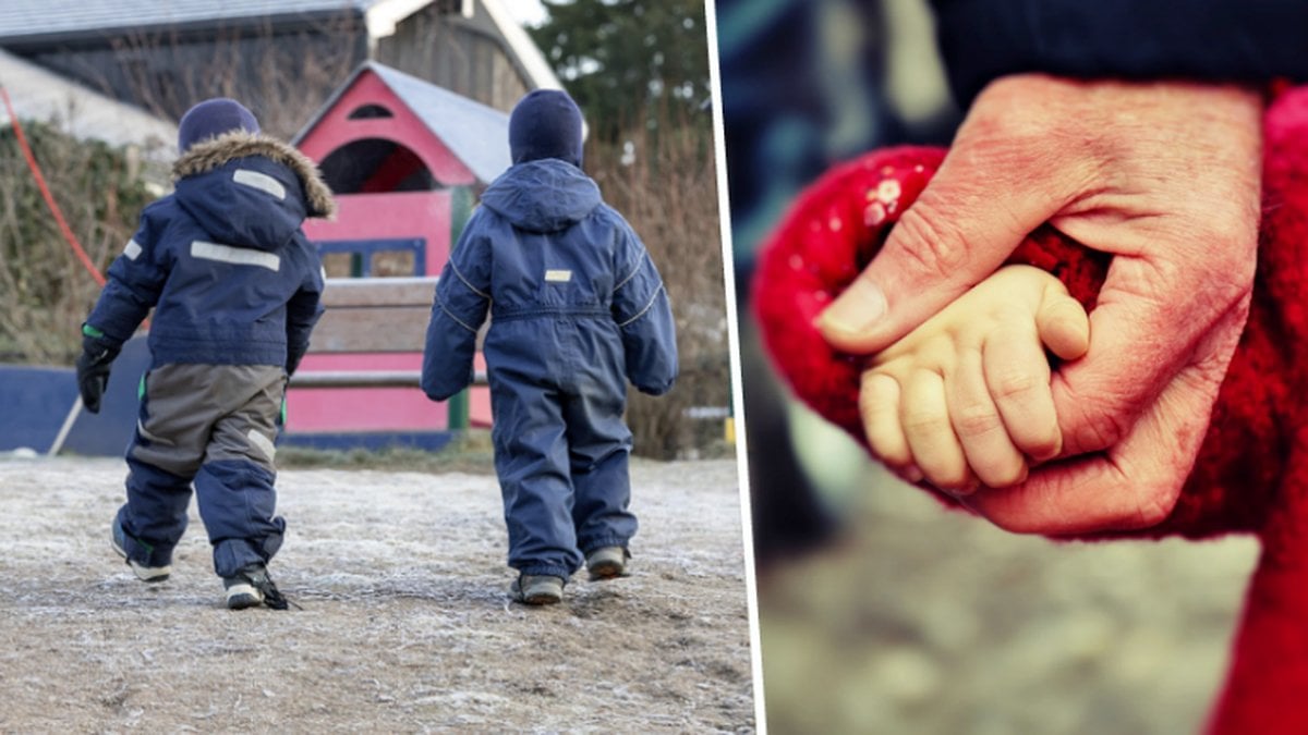 två barn, händer
