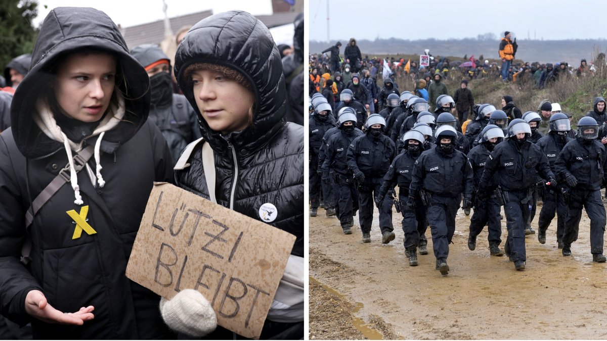 Greta Thunberg bortlyft av polis i Tyskland 