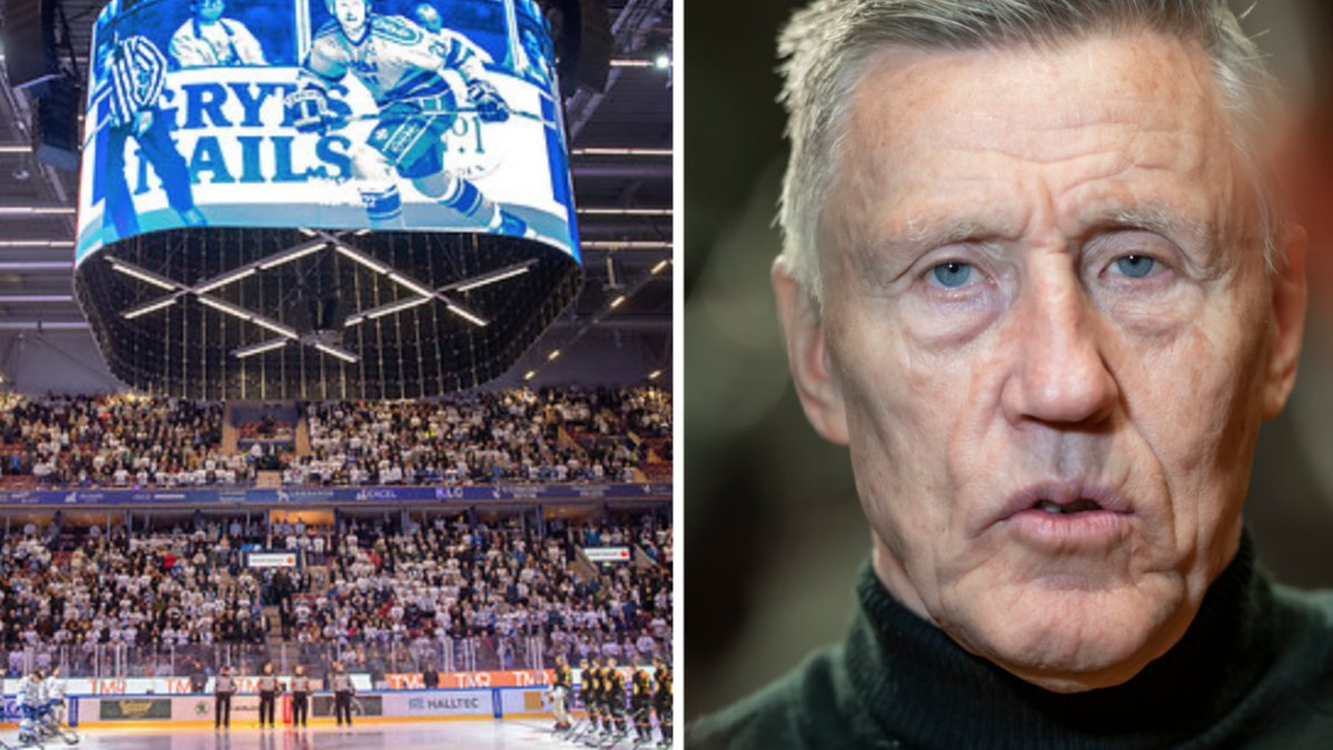 Det hölls en tyst minut i samtliga SHL-arenor för att hedra Börje Salming. Här i Leksand där Brynäs gästade.