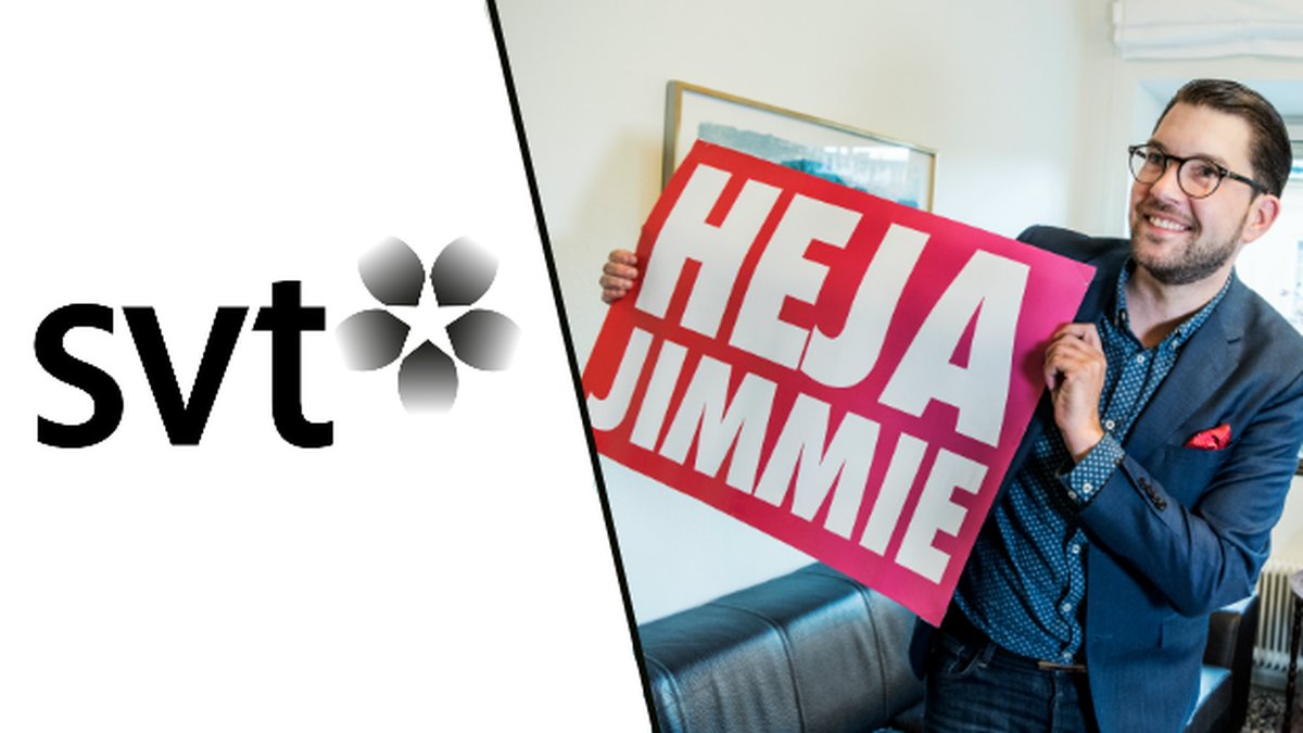 SVT logotyp. Jimmie Åkesson.