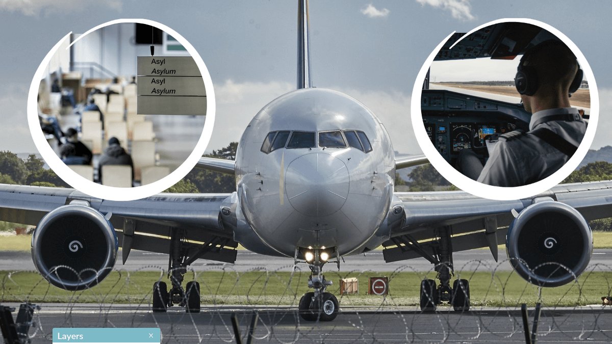 Flygplan på en flygplats som taxar ut