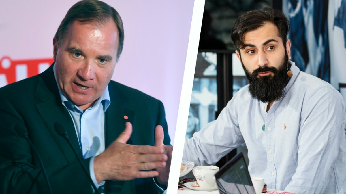 Statsminister Stefan Löfven och Moderaternas Hanif Bali. 