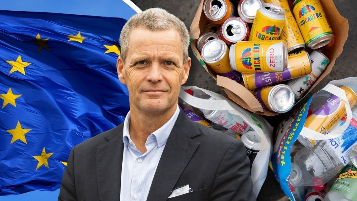 EU-flagga, Returpacks vd Tomas Kjellker och pant i påsar