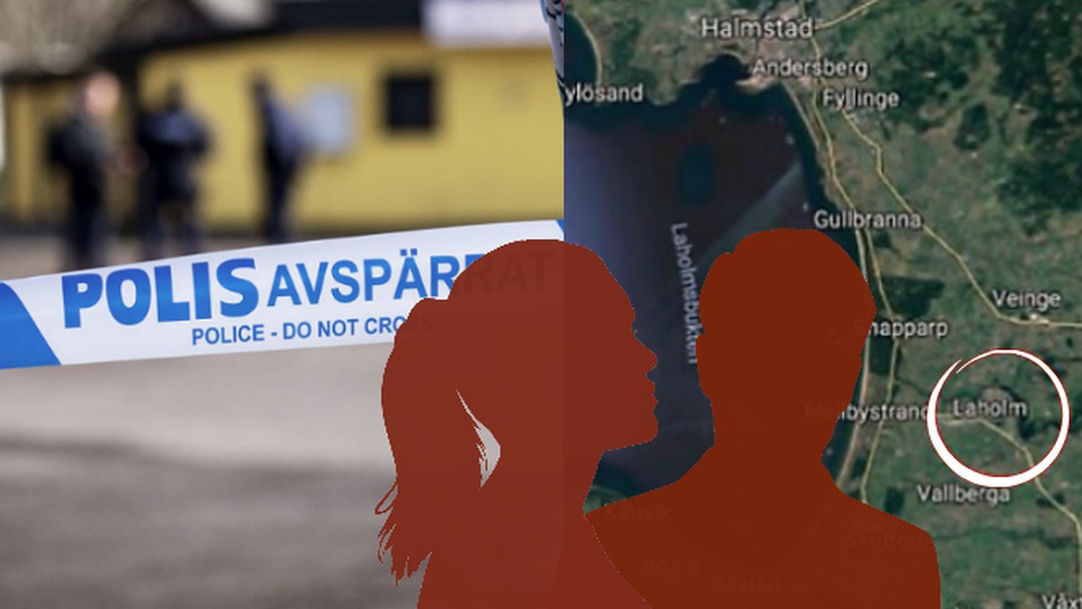 Två siluetter, laholm, polisavspärrningar