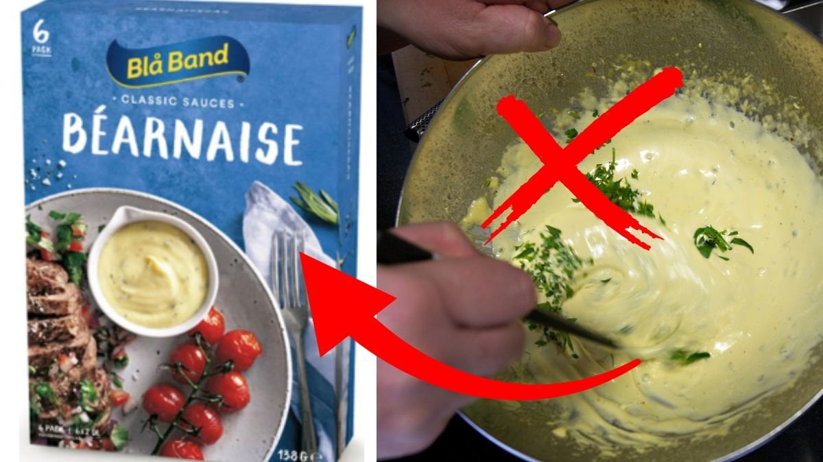 Blå Bands Bearnaisesås vänster. Bearnaisesås höger.