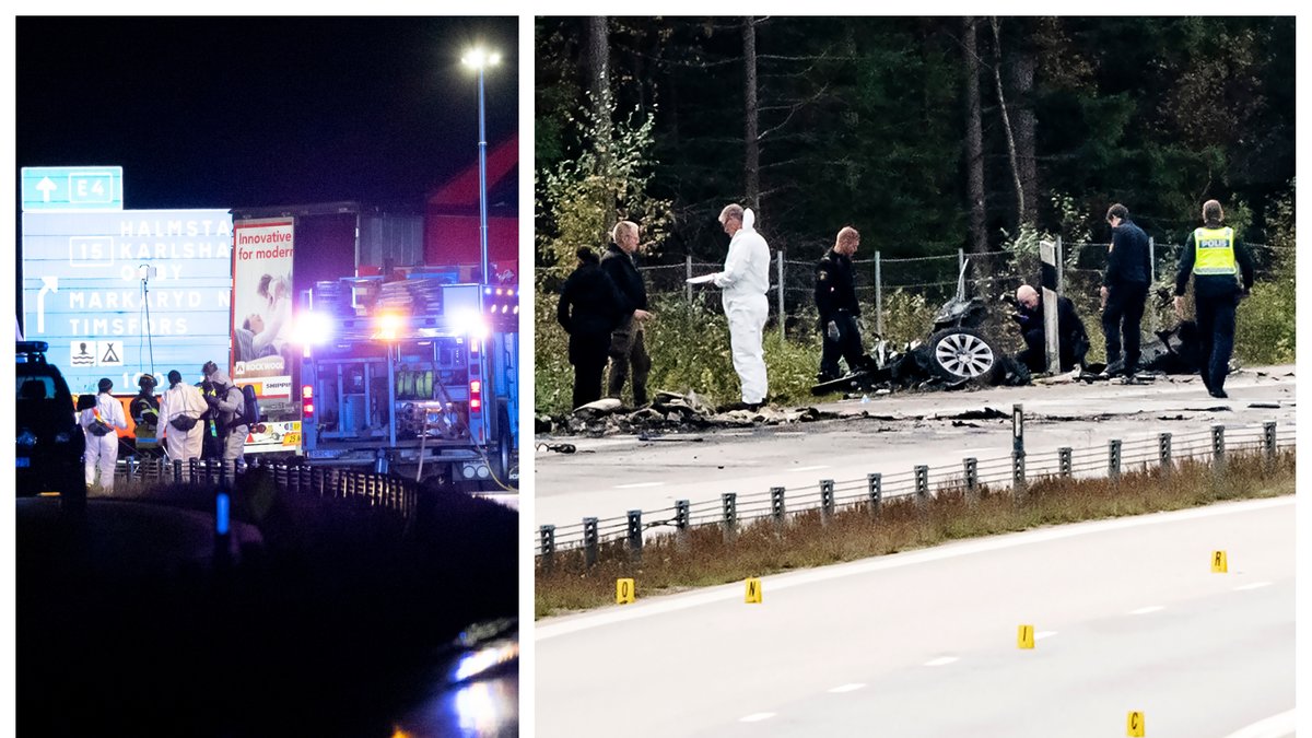 Konstnären Lars Vilks och två poliser omkom i olyckan utanför Markaryd.