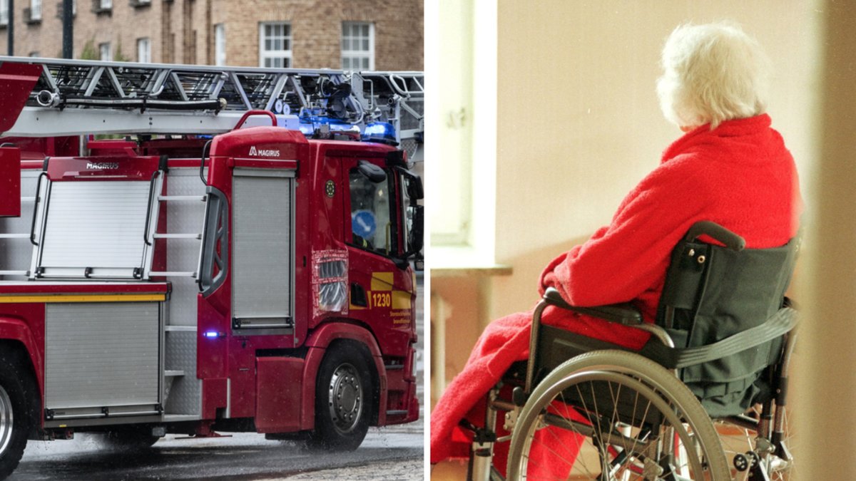 Den äldre kvinnan blev inlåst i två timmar innan brandkåren hjälpte henne ut.