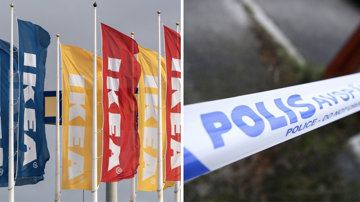 Stor polisinsats vid Ikea: Poliser lite överallt